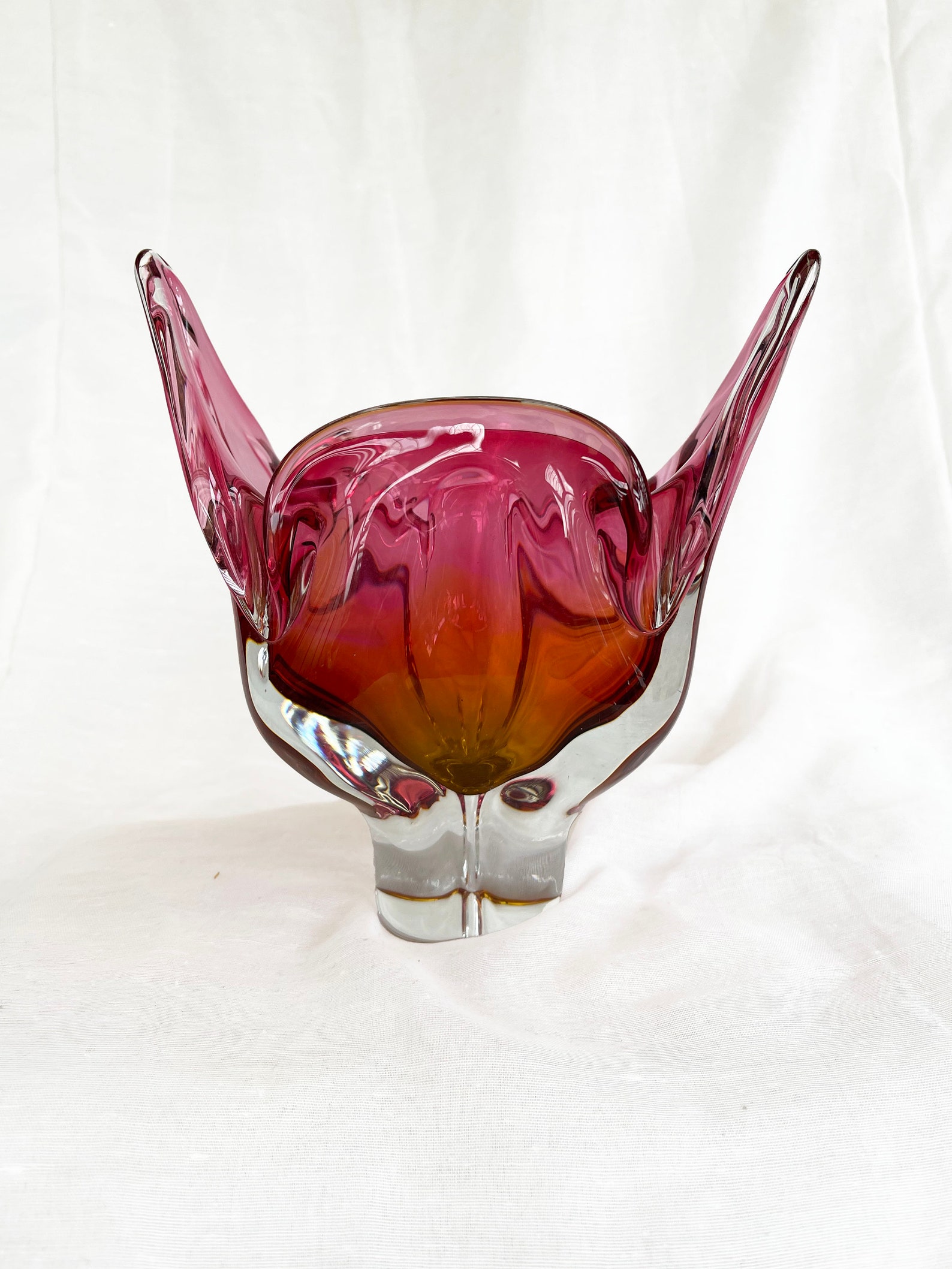Absolutely stunning large sommerso art glass centrepiece/bowl by Josef Hospodka - Chribska. circa 1960