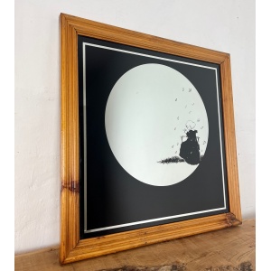 Vintage Art Nouveau Mirror, Girl With Leaves Noir Design