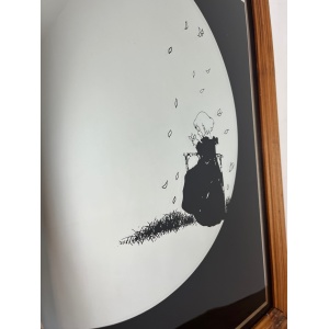 Vintage Art Nouveau Mirror, Girl With Leaves Noir Design