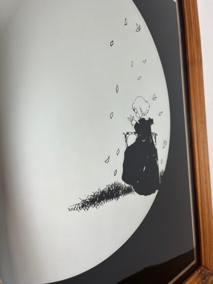 Vintage Art Nouveau Mirror, Girl With Leaves Noir Design - Image 4