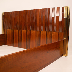 Rare "Barium" bed by Luciano Frigerio for Frigerio di Desio