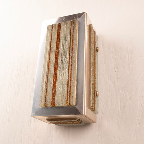 Glass and aluminum wall light by Albano Poli for Poliarte - Cromo Version