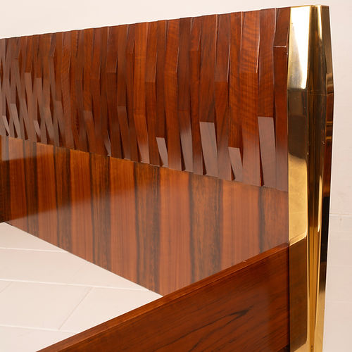 Rare "Barium" bed by Luciano Frigerio for Frigerio di Desio