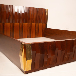 Rare "Barium" bed by Luciano Frigerio for Frigerio di Desio
