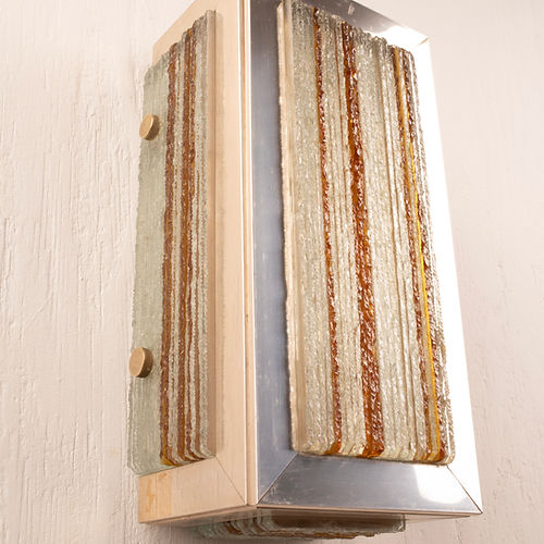 Glass and aluminum wall light by Albano Poli for Poliarte - Cromo Version