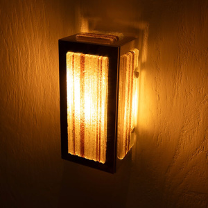 Glass and aluminum wall light by Albano Poli for Poliarte - Cromo Version