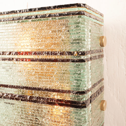 Glass wall light by Albano Poli for Poliarte – Squared Version