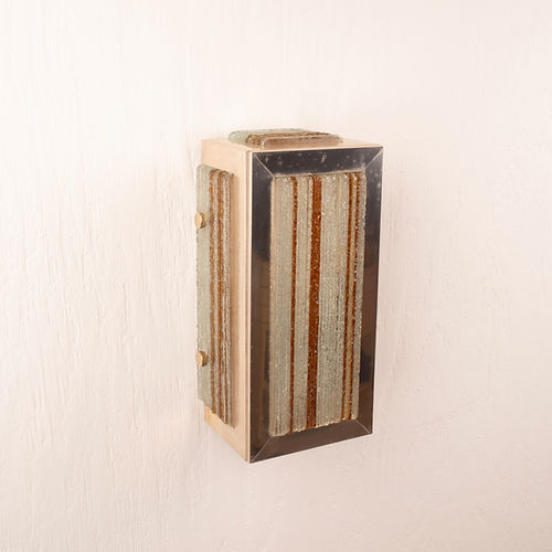 Glass and aluminum wall light by Albano Poli for Poliarte - Cromo Version