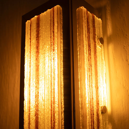 Glass and aluminum wall light by Albano Poli for Poliarte - Cromo Version