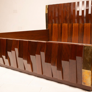 Rare "Barium" bed by Luciano Frigerio for Frigerio di Desio