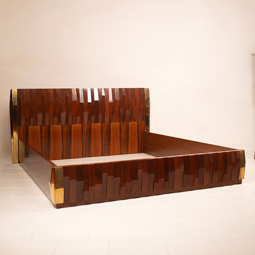 Rare "Barium" bed by Luciano Frigerio for Frigerio di Desio