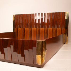 Rare "Barium" bed by Luciano Frigerio for Frigerio di Desio