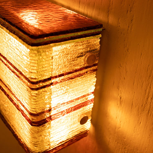 Glass wall light by Albano Poli for Poliarte – Squared Version