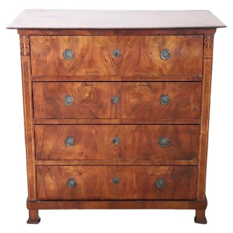 Antique Chest of Drawers in Walnut, Late 19th Century