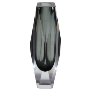 Art Glass Smoked Grey Vase By Flavio Poli For A. Mandruzzato, 1960s