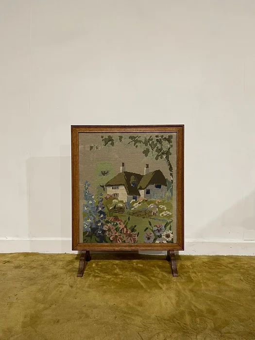 Oak Framed Tapestry Fire Screen