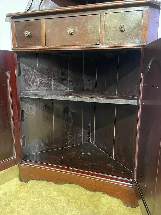 Tall Late 19th Century Corner Cupboard