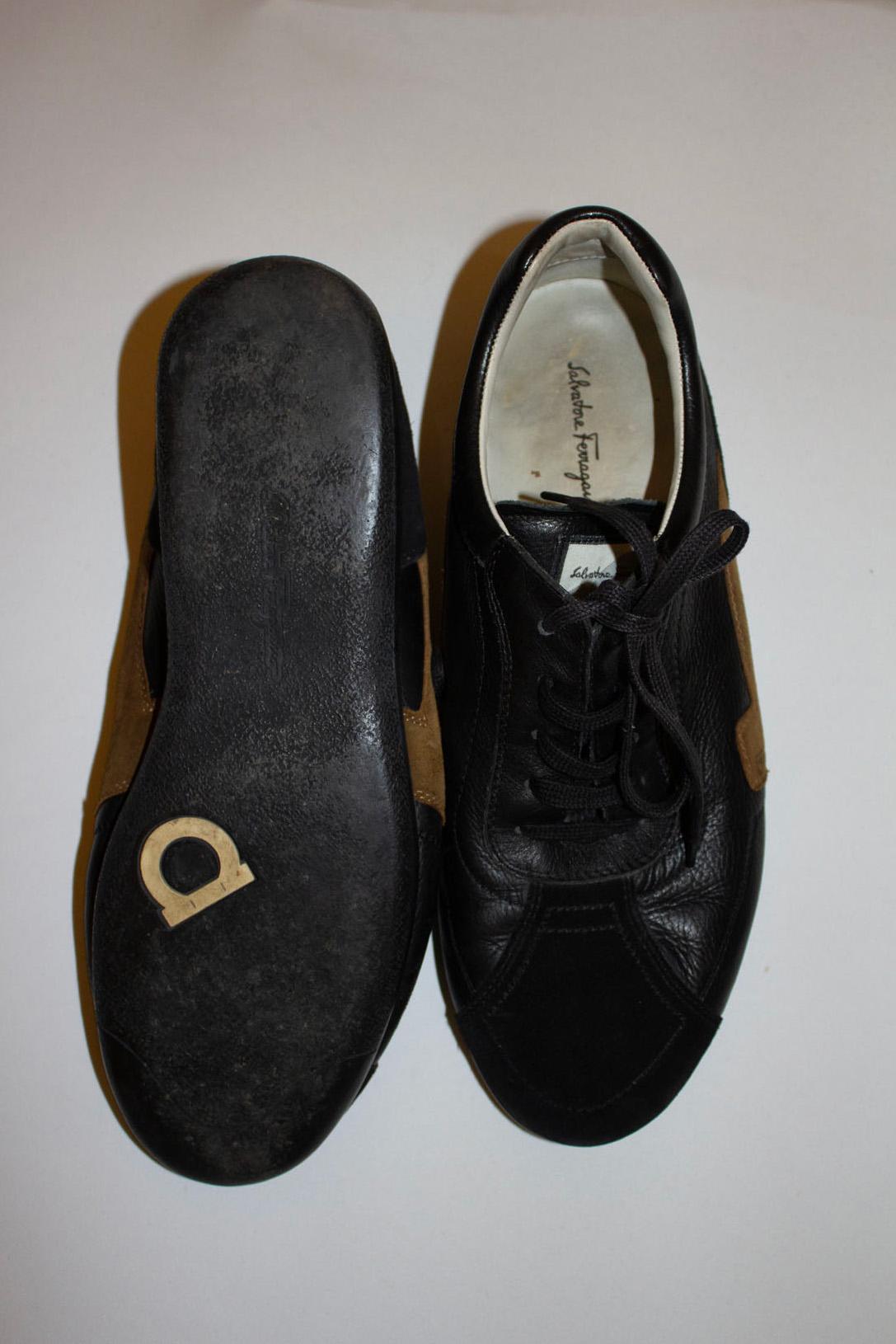 Ferragamo Suede and Leather Trainers