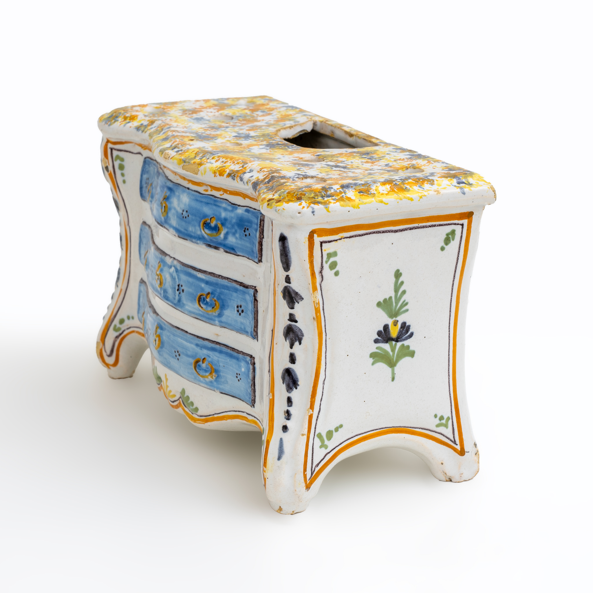 Second Half 18th Century France Shaped Planters "Commode" Nevers Manufacture