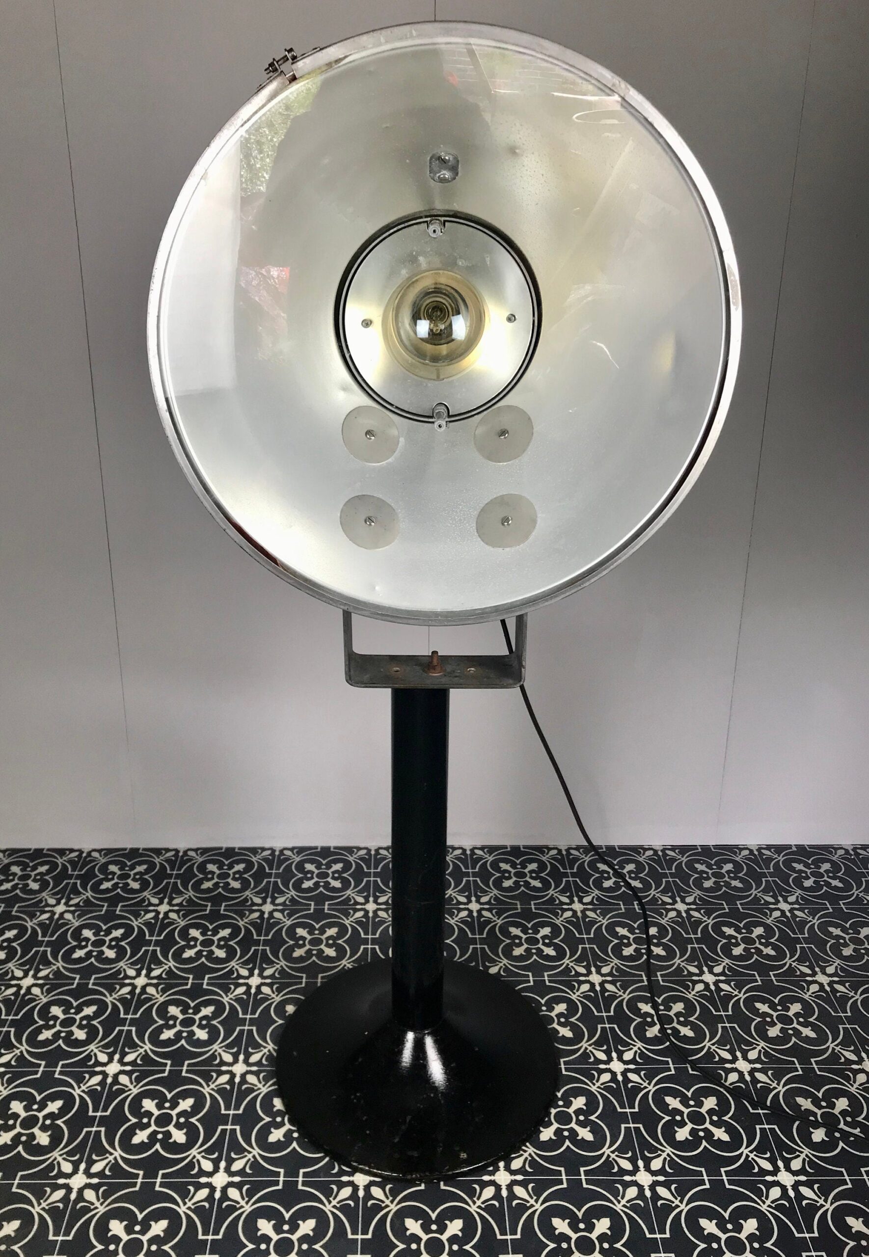 Large Vintage Industrial Floodlight, Floor Standing Designer Lamp