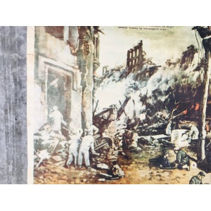 Vintage Original Military War Poster, Firefighting Educational Picture