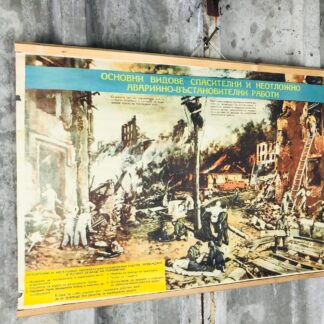 Vintage Original Military War Poster, Firefighting Educational Picture