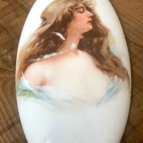 Lovely Antique Early 20th Century, Art Nouveau Porcelain Plaque