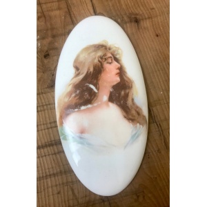 Lovely Antique Early 20th Century, Art Nouveau Porcelain Plaque