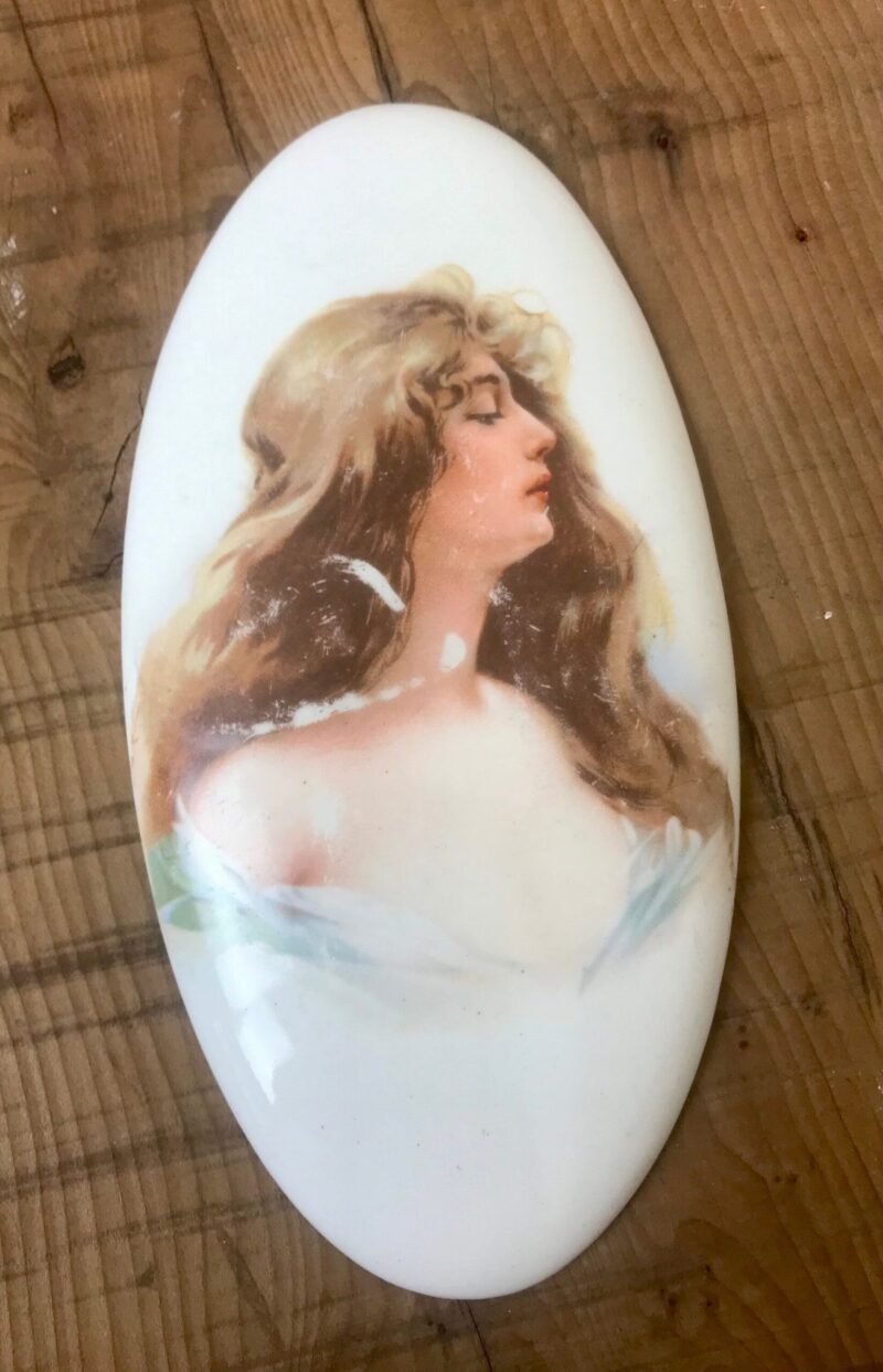 Lovely Antique Early 20th Century, Art Nouveau Porcelain Plaque