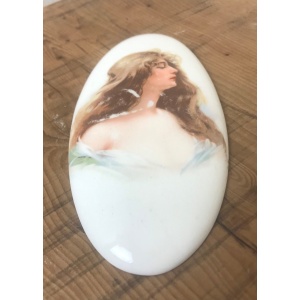 Lovely Antique Early 20th Century, Art Nouveau Porcelain Plaque