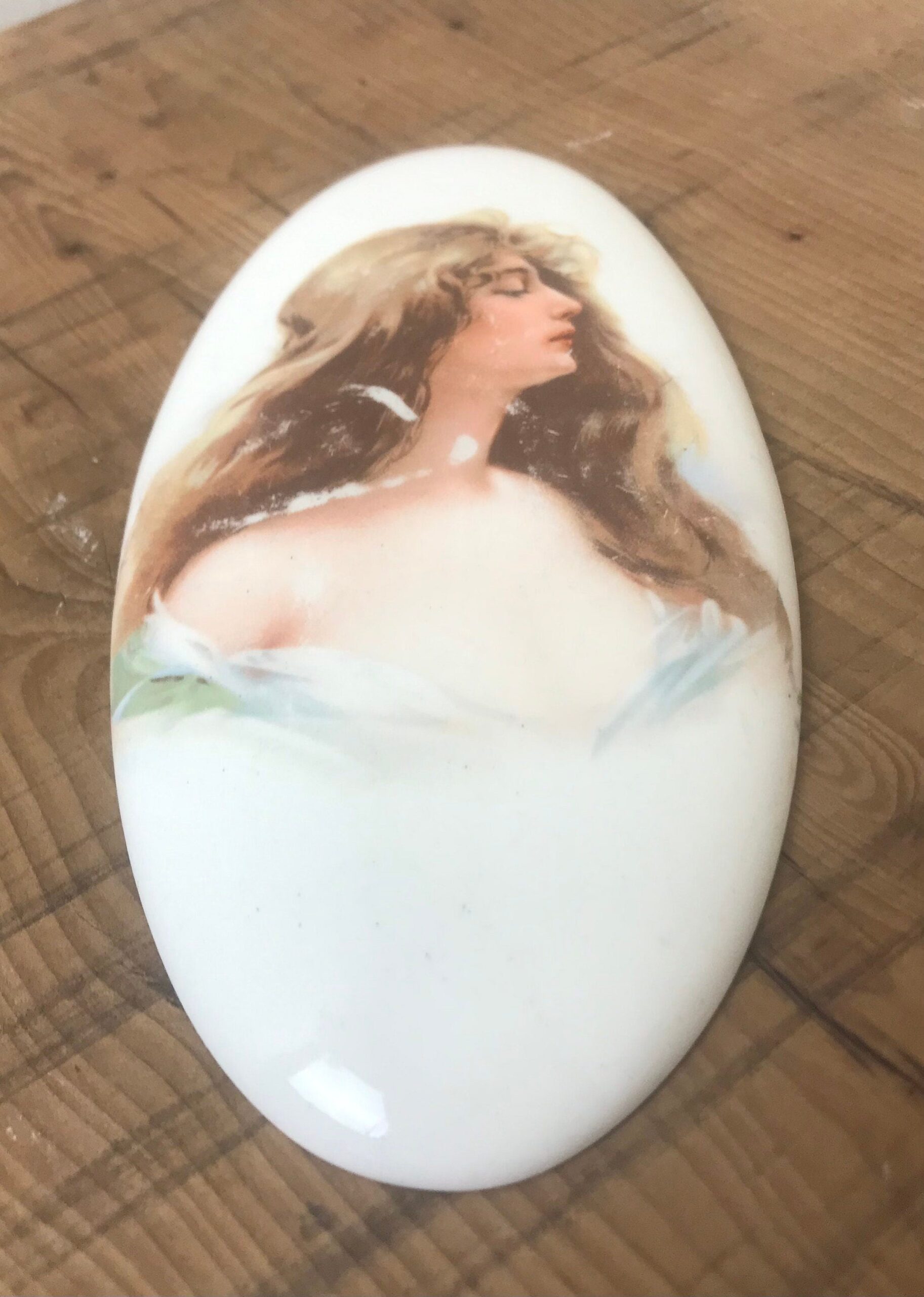 Lovely Antique Early 20th Century, Art Nouveau Porcelain Plaque