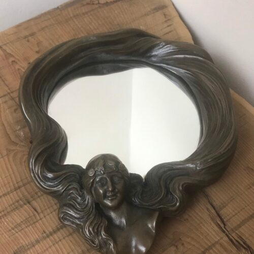 Lovely Vintage Art Nouveau Glamorous Lady Mirror