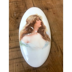 Lovely Antique Early 20th Century, Art Nouveau Porcelain Plaque