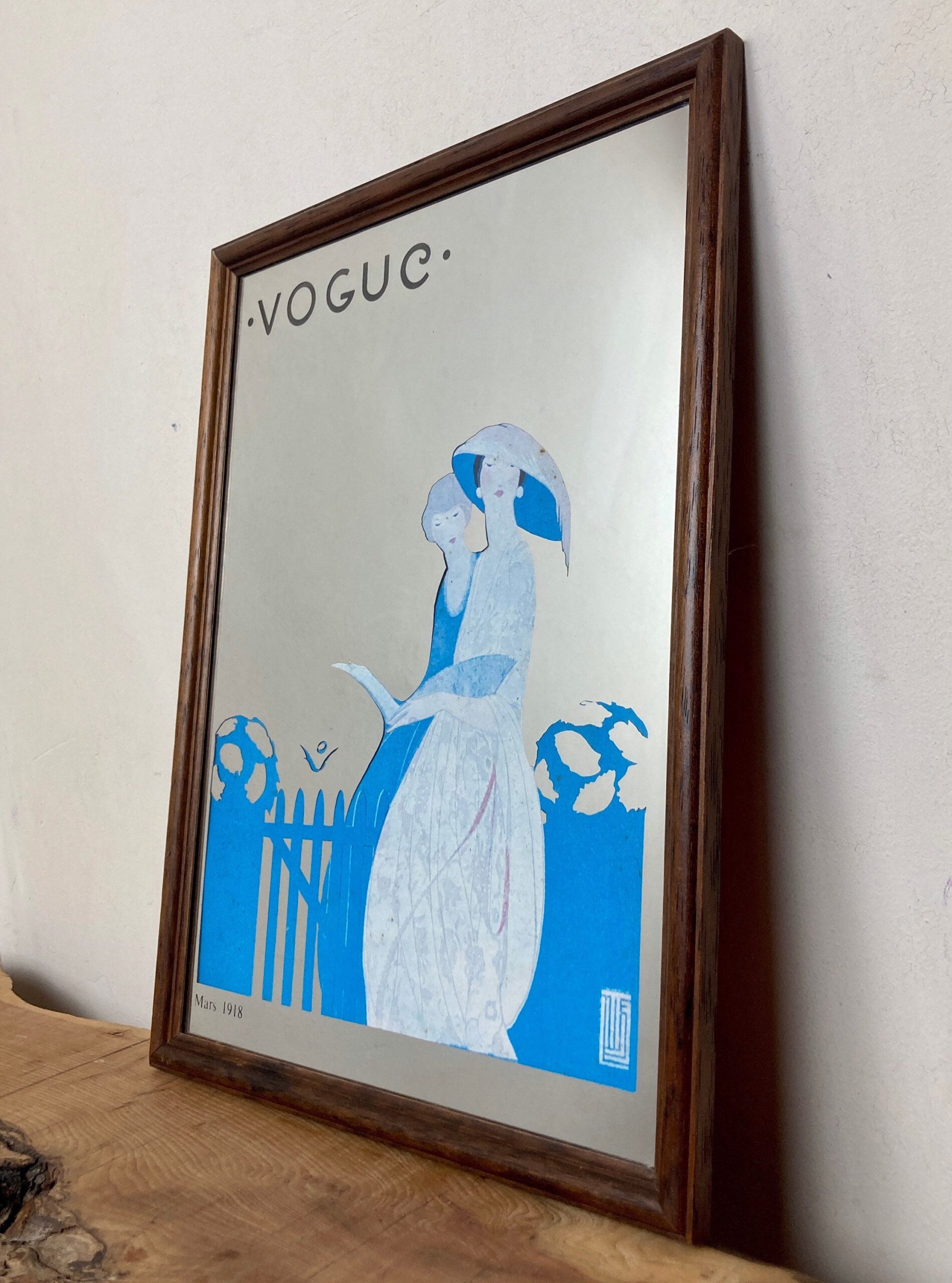 Stylish Vogue Art Deco Mirror, Alice De Warenne Little Advertising Mirror