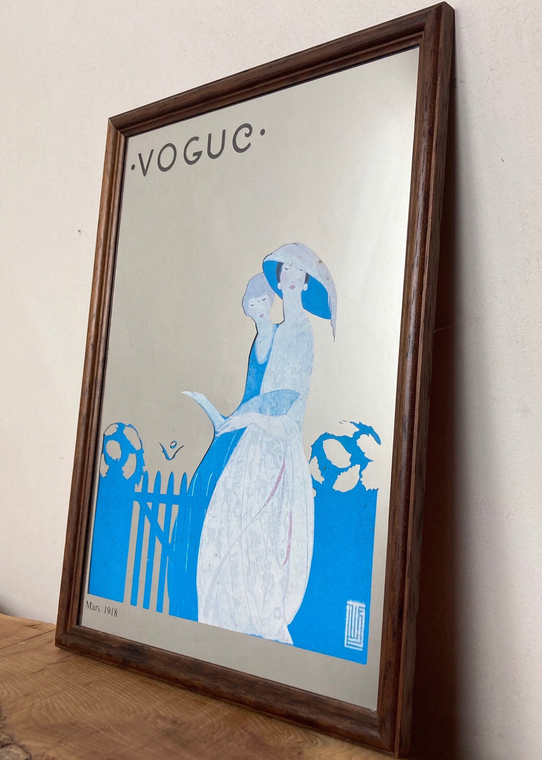 Stylish Vogue Art Deco Mirror, Alice De Warenne Little Advertising Mirror