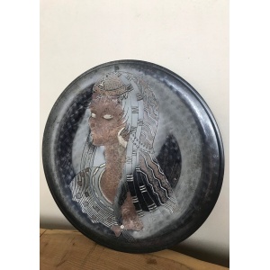 Art Nouveau Lady Copper Wall Plaque, Decorative Art