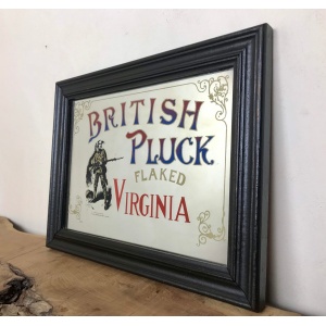 Antique British Pluck, Flaked Virginia Tobacco Mirror