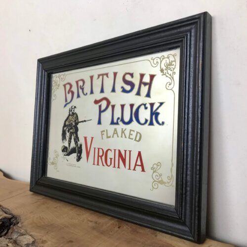 Antique British Pluck, Flaked Virginia Tobacco Mirror