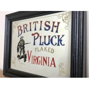 Antique British Pluck, Flaked Virginia Tobacco Mirror