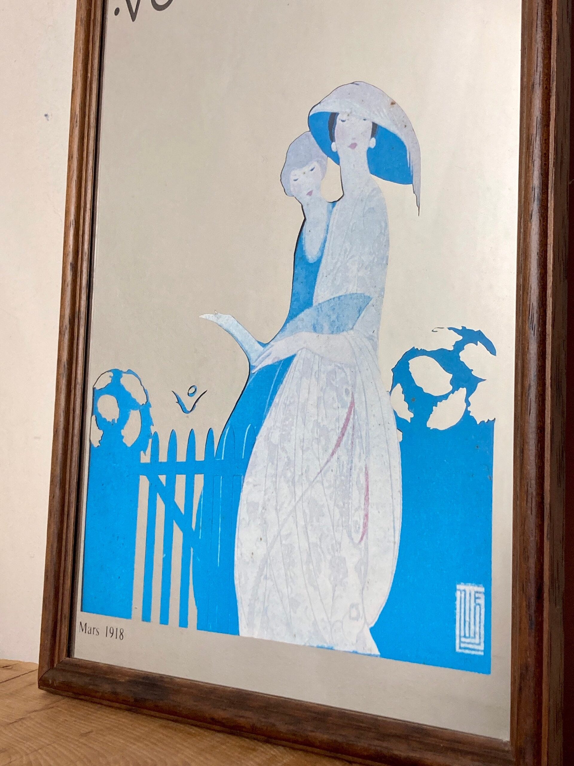 Stylish Vogue Art Deco Mirror, Alice De Warenne Little Advertising Mirror