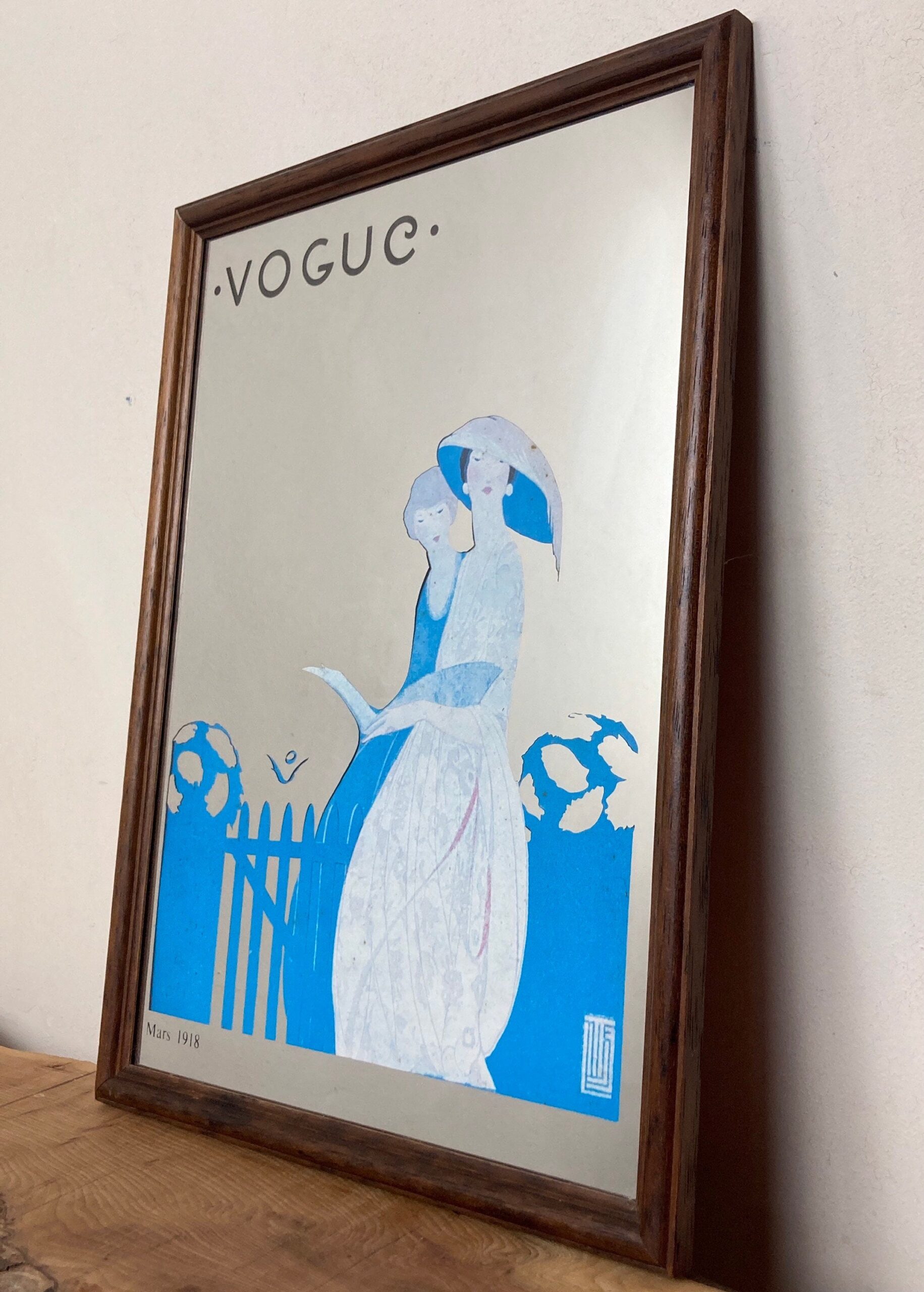 Stylish Vogue Art Deco Mirror, Alice De Warenne Little Advertising Mirror