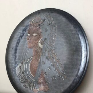 Art Nouveau Lady Copper Wall Plaque, Decorative Art