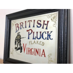 Antique British Pluck, Flaked Virginia Tobacco Mirror
