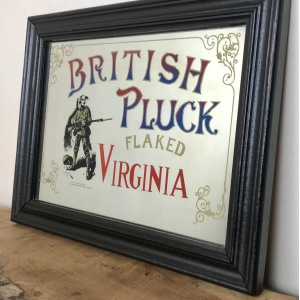 Antique British Pluck, Flaked Virginia Tobacco Mirror