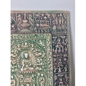 Beautiful Early To Mid 20th Century Buddhist Tile Plaque