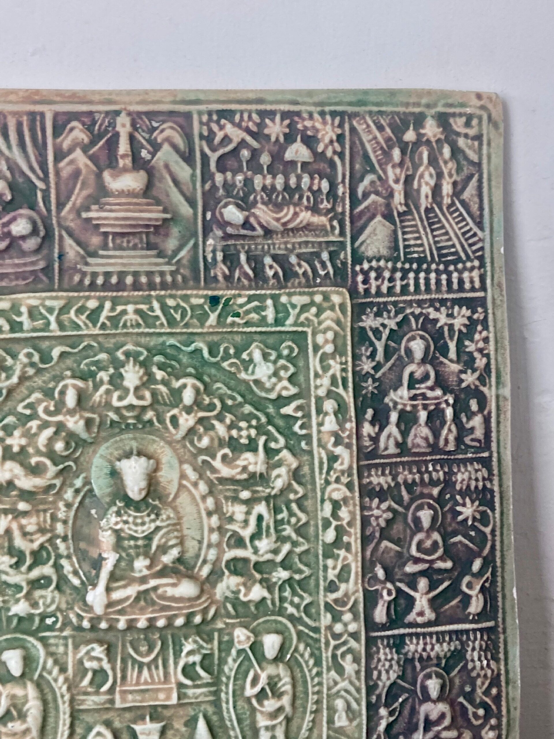 Beautiful Early To Mid 20th Century Buddhist Tile Plaque