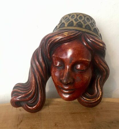Vintage Art Nouveau German Lady Wall Hanging Plaque - Image 2