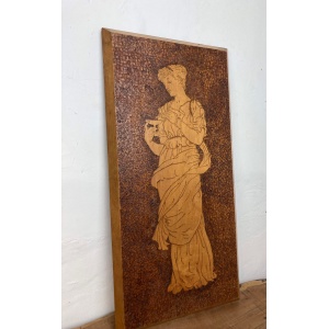 Stunning Antique Early 20th Art Nouveau Wall Hanging Plaque