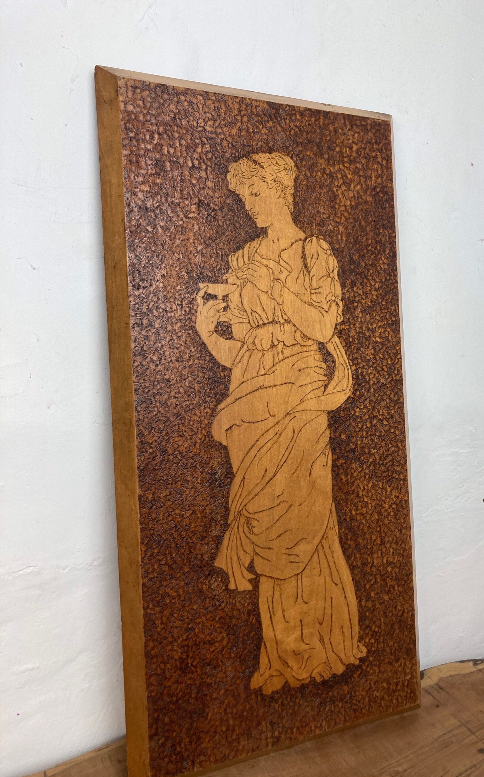 Stunning Antique Early 20th Art Nouveau Wall Hanging Plaque