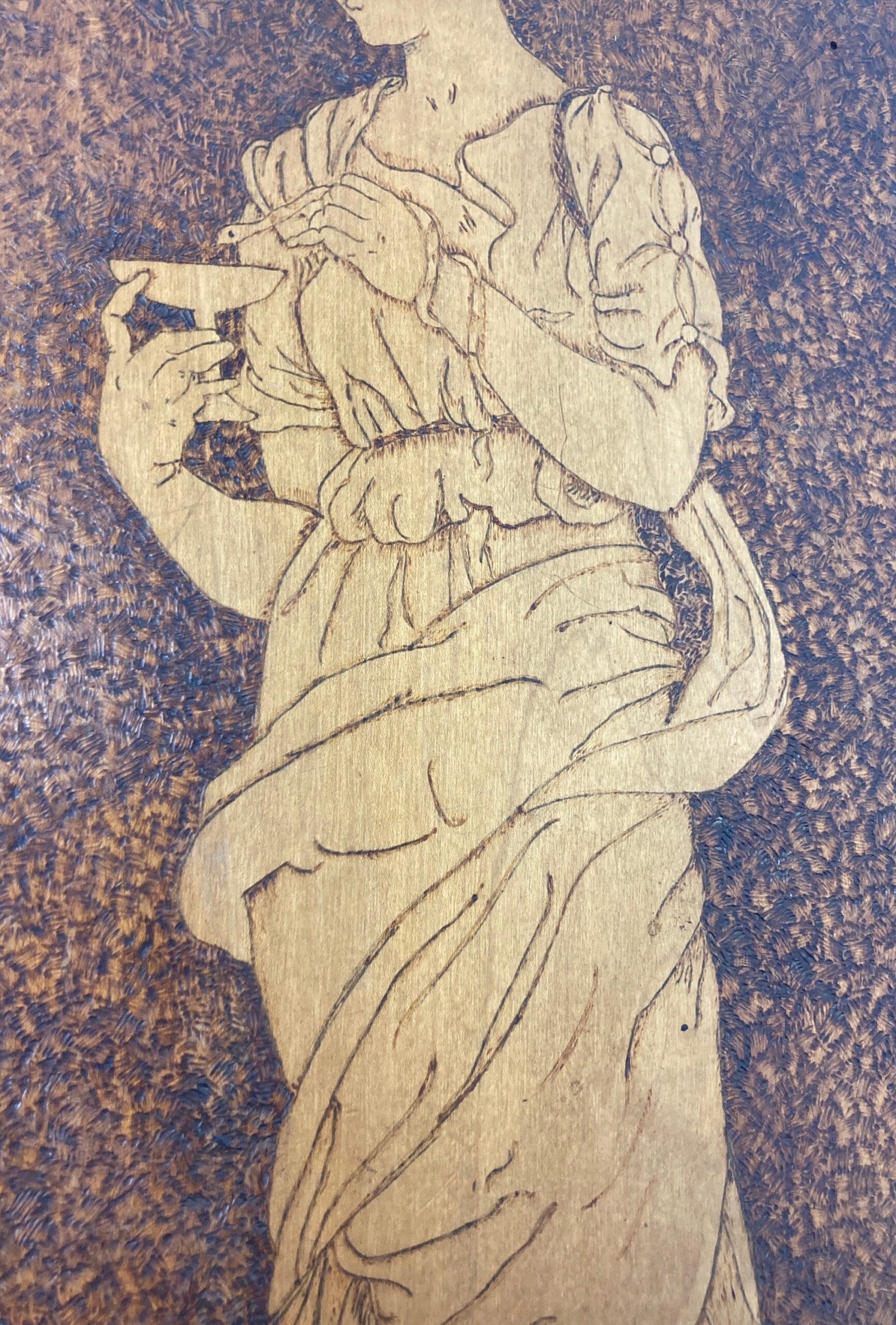 Stunning Antique Early 20th Art Nouveau Wall Hanging Plaque